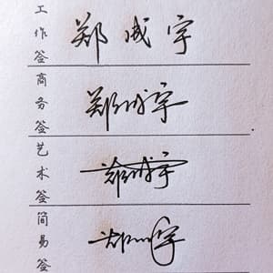 限时低价人工手写签名设计工作商务艺术简易四选一