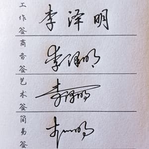 工作商务艺术简易四种风格+四个带讲解书写视频套餐